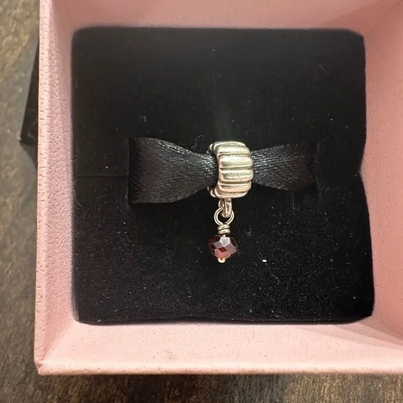 Pandora January  Birthstone Dangle Charm -100% authentic - RETIRED PIECE - Picture 2 of 4